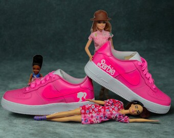 カスタム ナイキ エア フォース 1 ロー ベビーピンク/ホットピンク