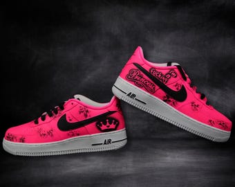Air Force 1 '07 personalizadas, zapatillas Air Force 1 rosa intenso, zapatos reactivos a los rayos UV rosa neón