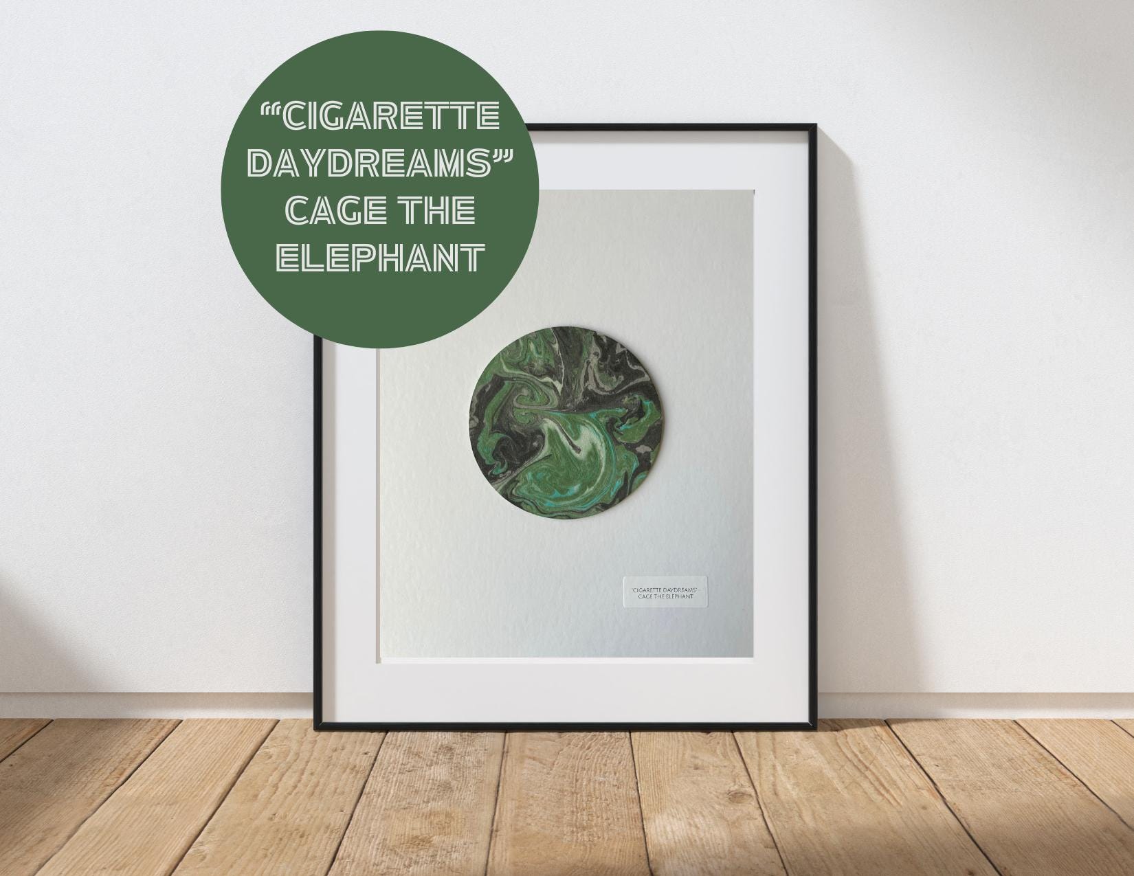 Art From Music - Cage the Elephant “cigarette Daydreams” - Melodious Ink-  Original Art -perfect Gift for Music Lover- FREE SHIPPING in US