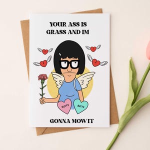 Les hamburgers de Tina Belcher Bob ont inspiré la carte de la Saint-Valentin/la carte de Saint-Valentin drôle pour lui/bf/mari