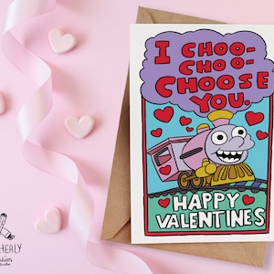 I choo choo Wählen Sie Sie Valentinstag Karte, Ralph Wiggum inspiriert Valentinstagskarte