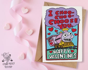 I choo choo Choose you Valentines Day Card, Ralph Wiggum inspired Valentines Card