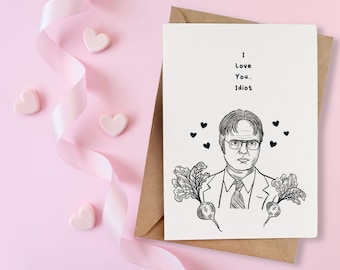 Tarjeta de aniversario de Dwight Schrute para tu media naranja / Tarjeta inspirada en The Office para novia/novio/esposo/esposa