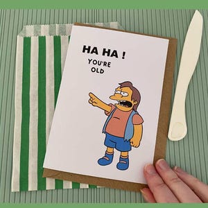 Nelson Muntz födelsedagskort/födelsedagskort för Simpsons-fans