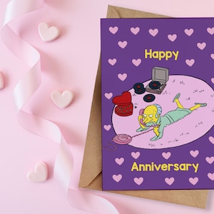 Tarjeta de aniversario divertida de Mr Burns para su otra mitad/marido/esposa/tarjeta de aniversario de novio y novia para fanáticos de Los Simpson