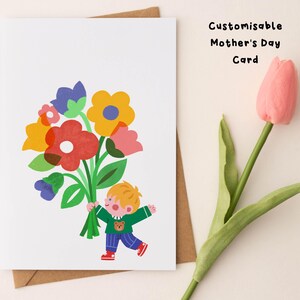 Tarjeta personalizable para el Día de la Madre/adorable tarjeta para el Día de la Madre