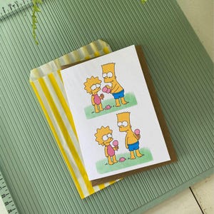 Buon compleanno fratello maggiore/buon compleanno sorellina/Lisa e Bart Biglietto di auguri di compleanno