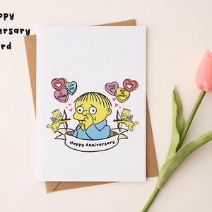 Op Ralph Wiggum geïnspireerde jubileumkaart voor je man/vrouw