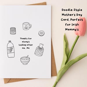 Biglietto di auguri per la festa della mamma per le mamme irlandesi/''Grazie per esserti sempre presa cura di me, mamma''