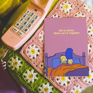 Tarjeta de aniversario de Los Simpson para parejas, tarjeta de aniversario para esposo/esposa