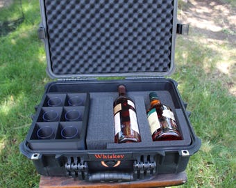 Whiskey/Liquor Travel Case Glencairn Holder 3 Bottles