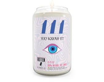 Large 13.75oz Angel Number 111 Trust your Intuition Candle, Evil Eye Candle, Angel Number Candles, Trippy Eye Candle, Third Eye Candle