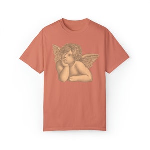 Cherub Shirt, Antique Angel, Vintage Cherub, Angelcore Guardian Angel T-Shirt, Spiritual Gifts, Comfort Colors Oversized Tee