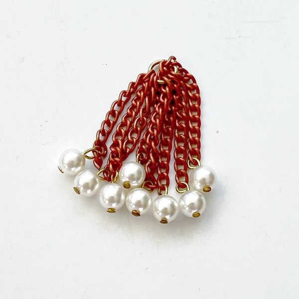 Vintage Chain Pearl Tassel, DIY Tassel Jewelry, Vintage Charms and Pendants, Pearlcore Aesthetic, Vintage Crafts, Costume Jewelry