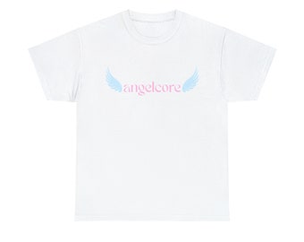 Angelcore Pastel Pink & Blue T-Shirt with Wings