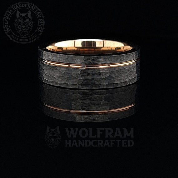 Midnight Rose Collection Tungsten Wedding Band Ring 8mm for Men Women
