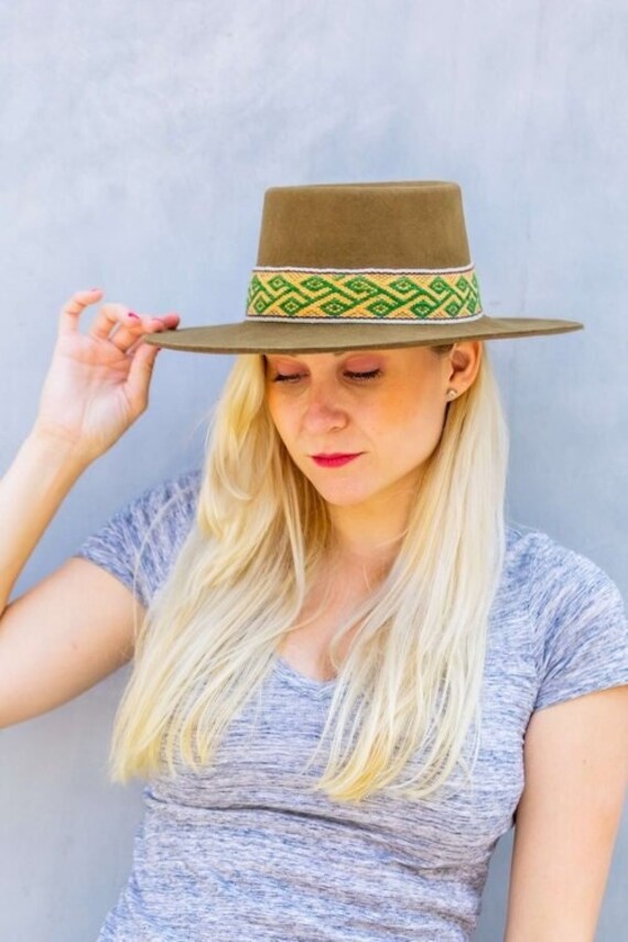 Light Brown Bucket Alpaca Wool Hat | Medium Brim Bolero  display picture 2