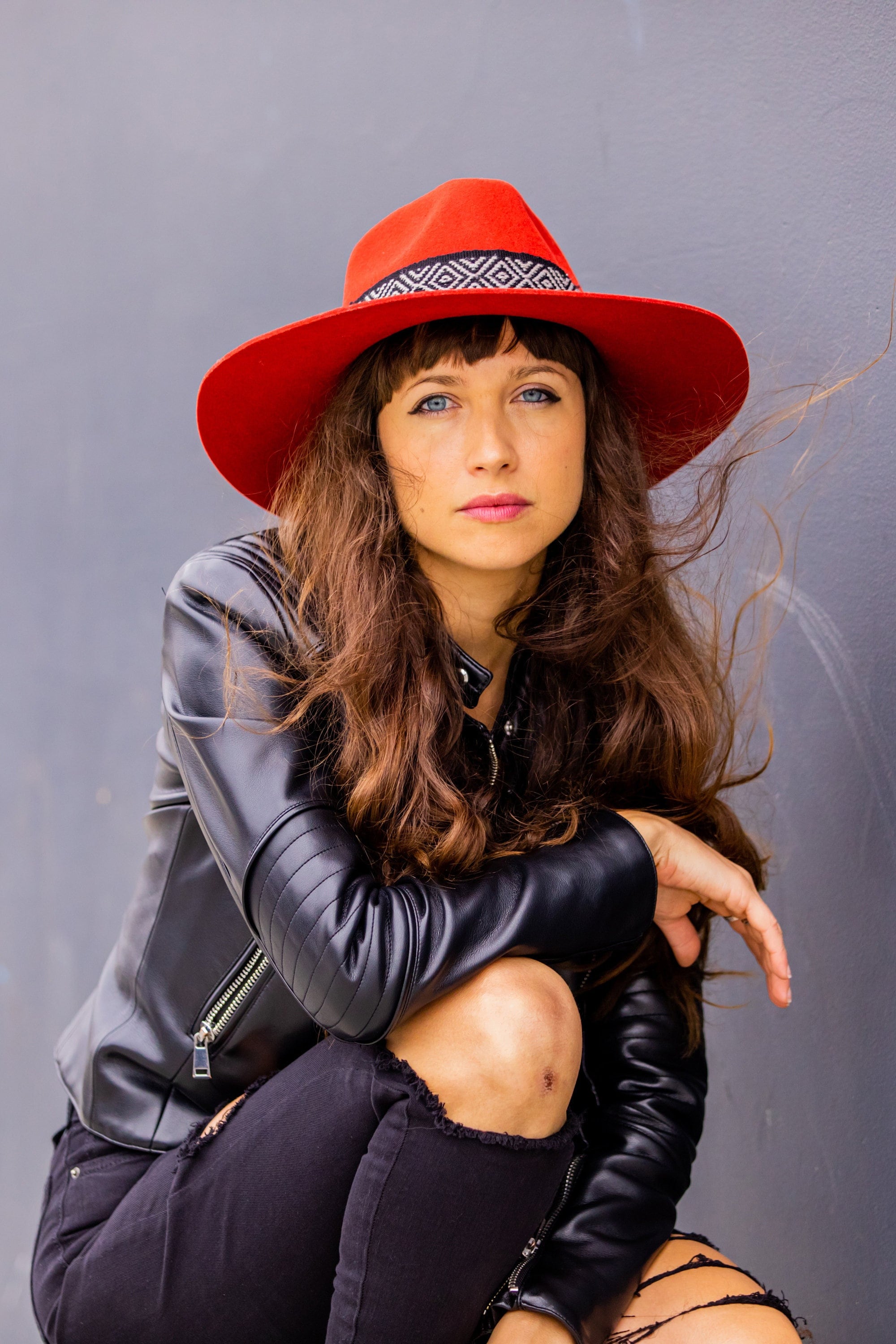 Red Western Alpaca Wool Hat | Andean Wide Brim Rancher 