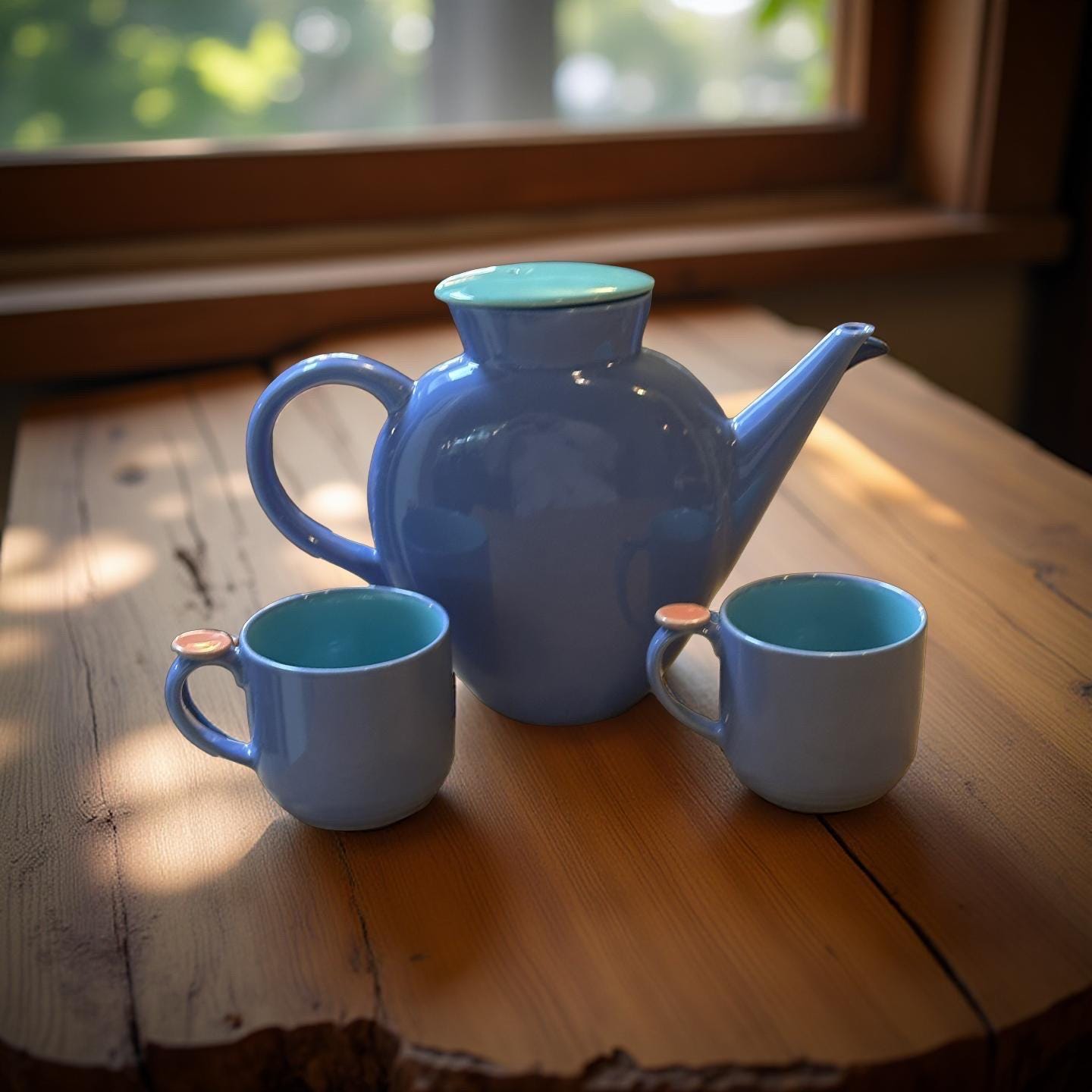Lindt-Stymeist Japanese Tea Set – Mid-Century Modern Blue Ceramic