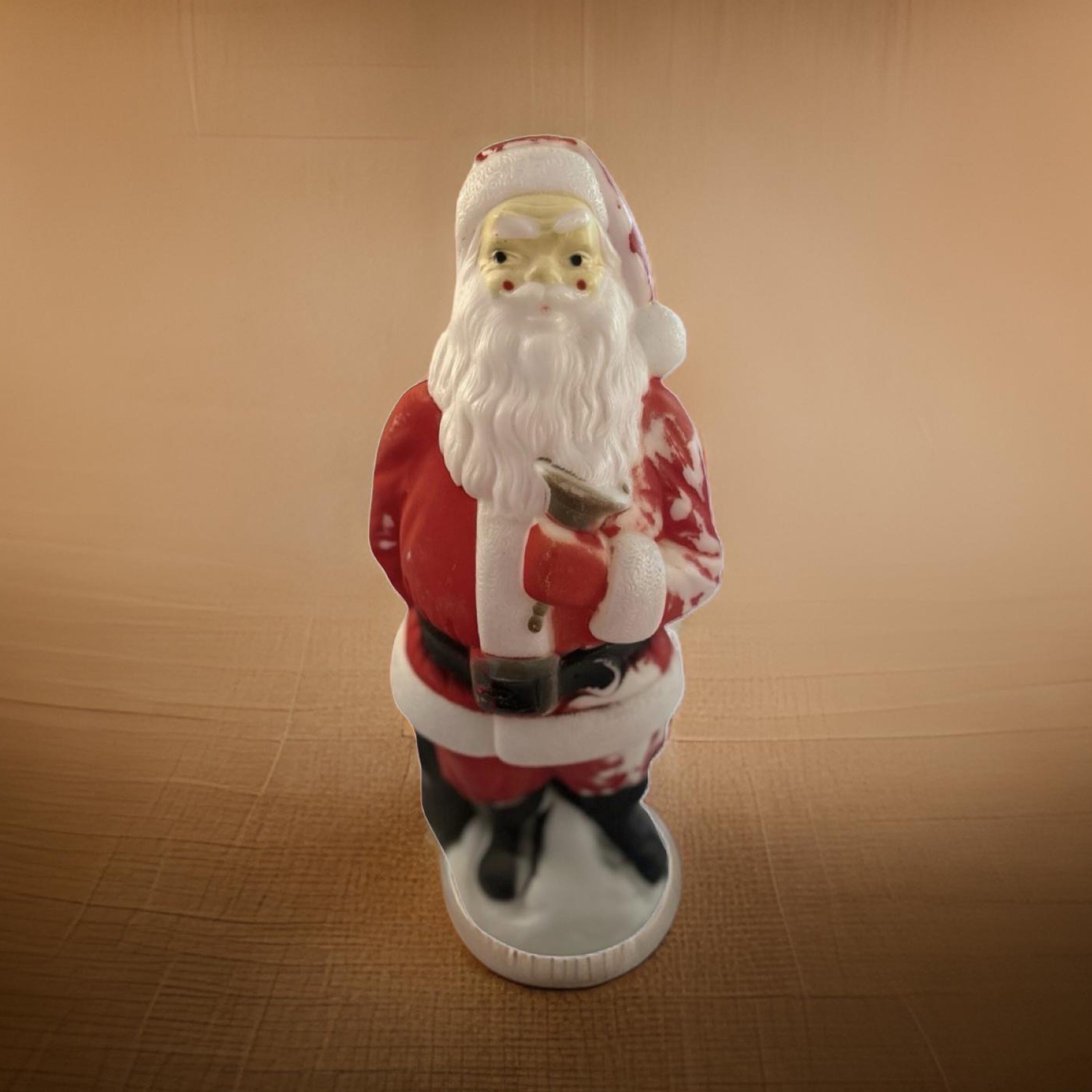 Vintage 1969 Empire Blow Mold Small Santa Ringing Bell