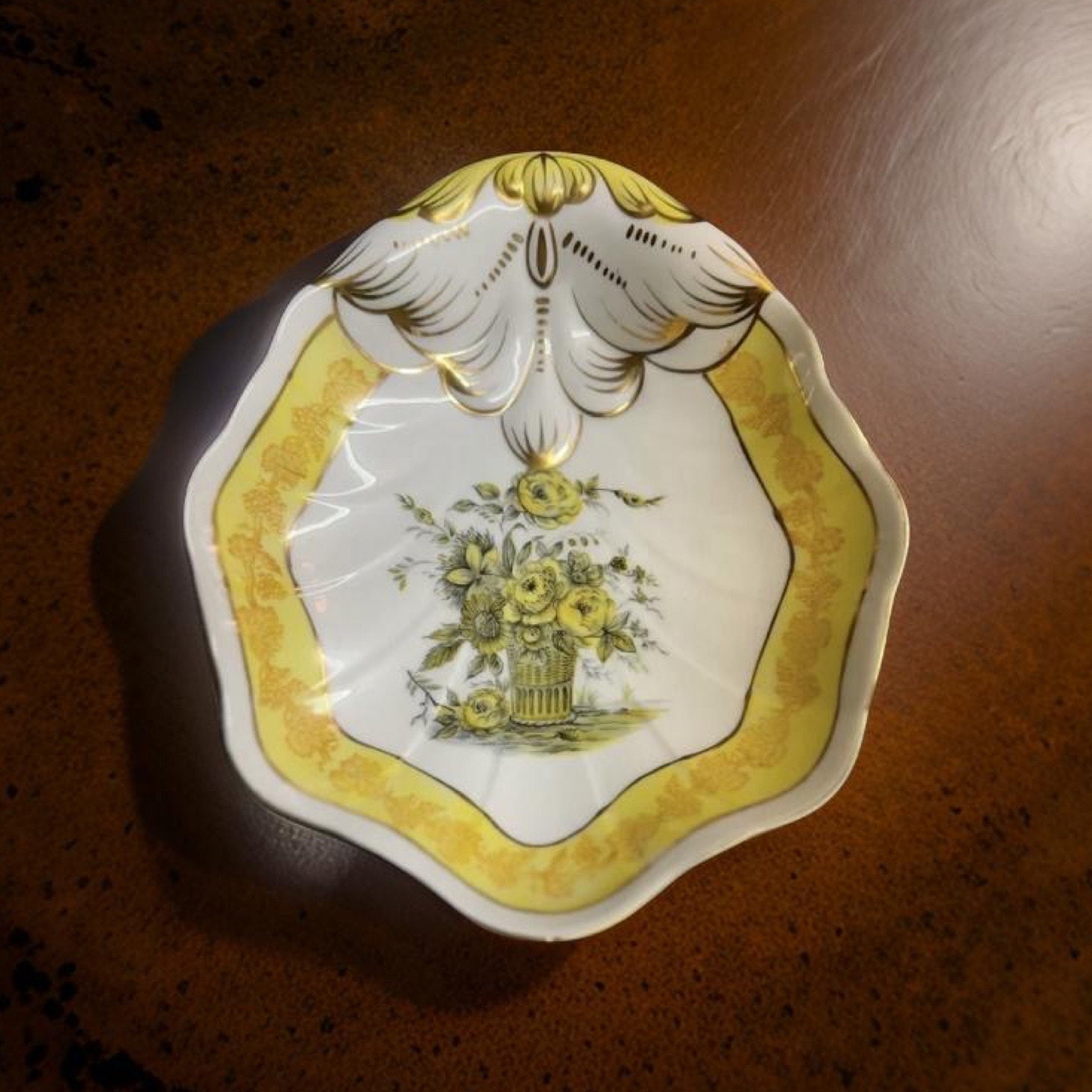 Vintage Esco Japan 1960's Hand Painted Porcelain Floral Bowl