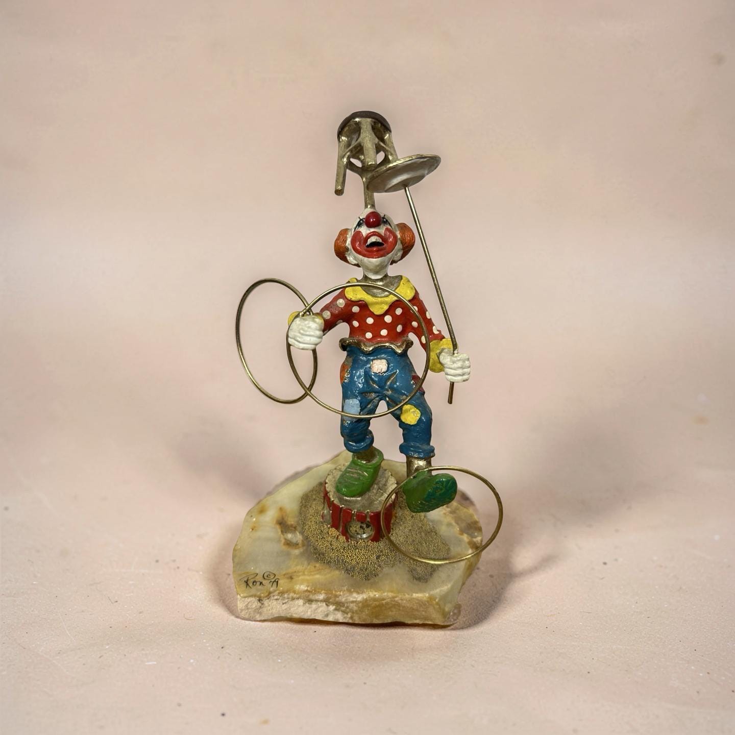 Ron Lee Clown Figurine Vintage Circus Sculpture Signed 1979