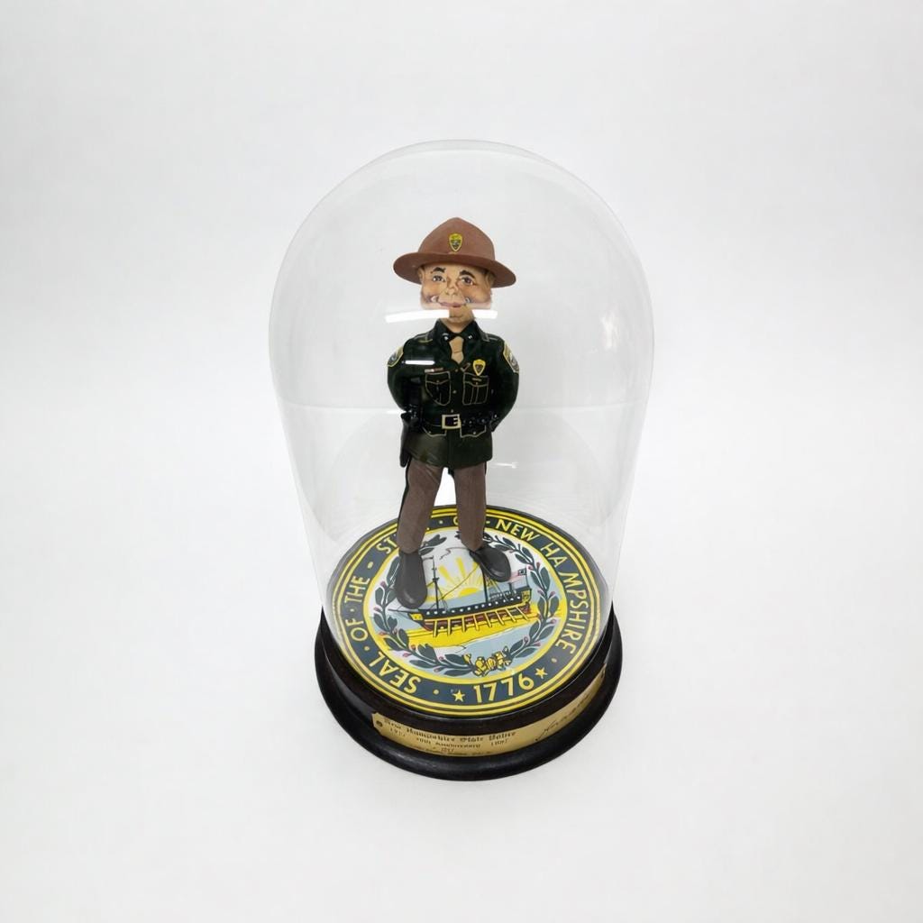 Rare Annalee NH State Trooper w/ Glass Dome