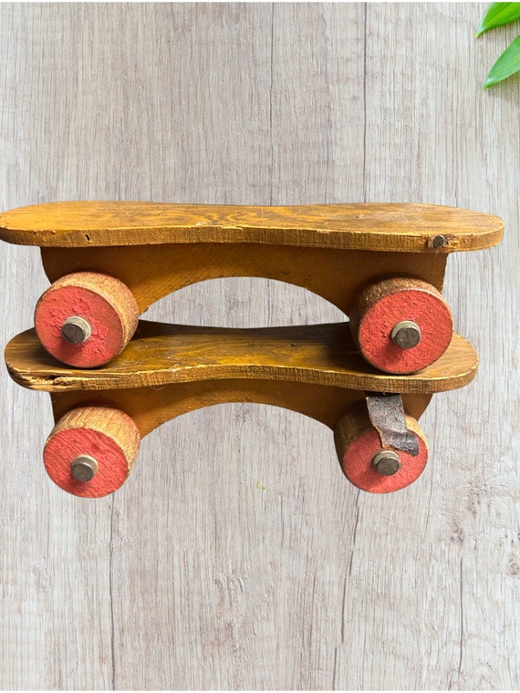 Antique Wood Roller Skates - image 6