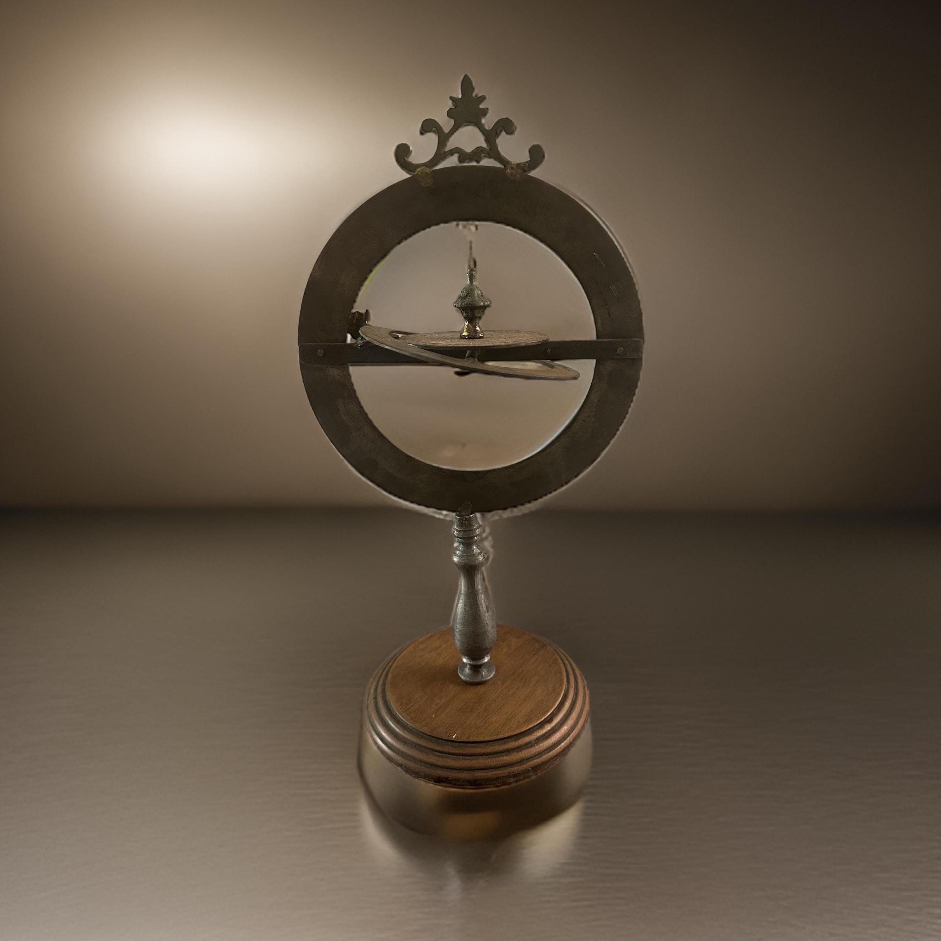 Vintage Brass Pewter & Wood Perpetual Calendar – Mid-Century Desk Accessory, 1970s Retro Home Office Decor