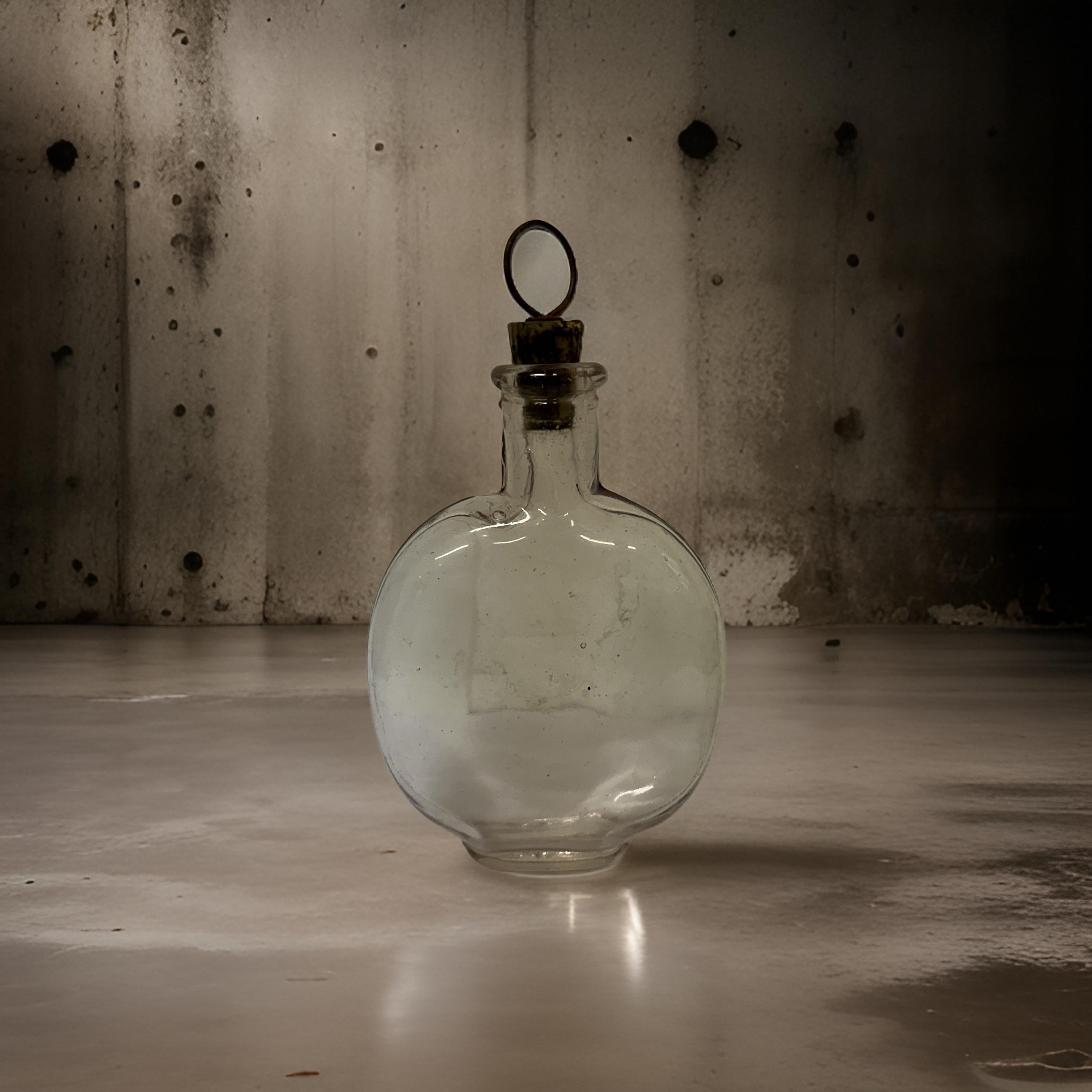 Antique Victorian Pumpkin Seed Flask Bottle with Cork