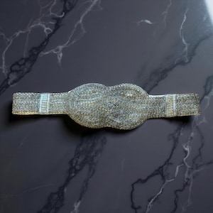 ntage Beaded Belt – Art Deco Style Silver Seed Bead Sash – 1920s to 1940s Inspired Flapper Belt