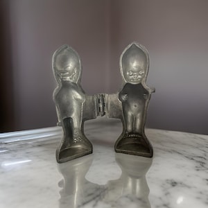 Antique Pewter Kewpie Chocolate or Ice Cream Mold – 6” Tall