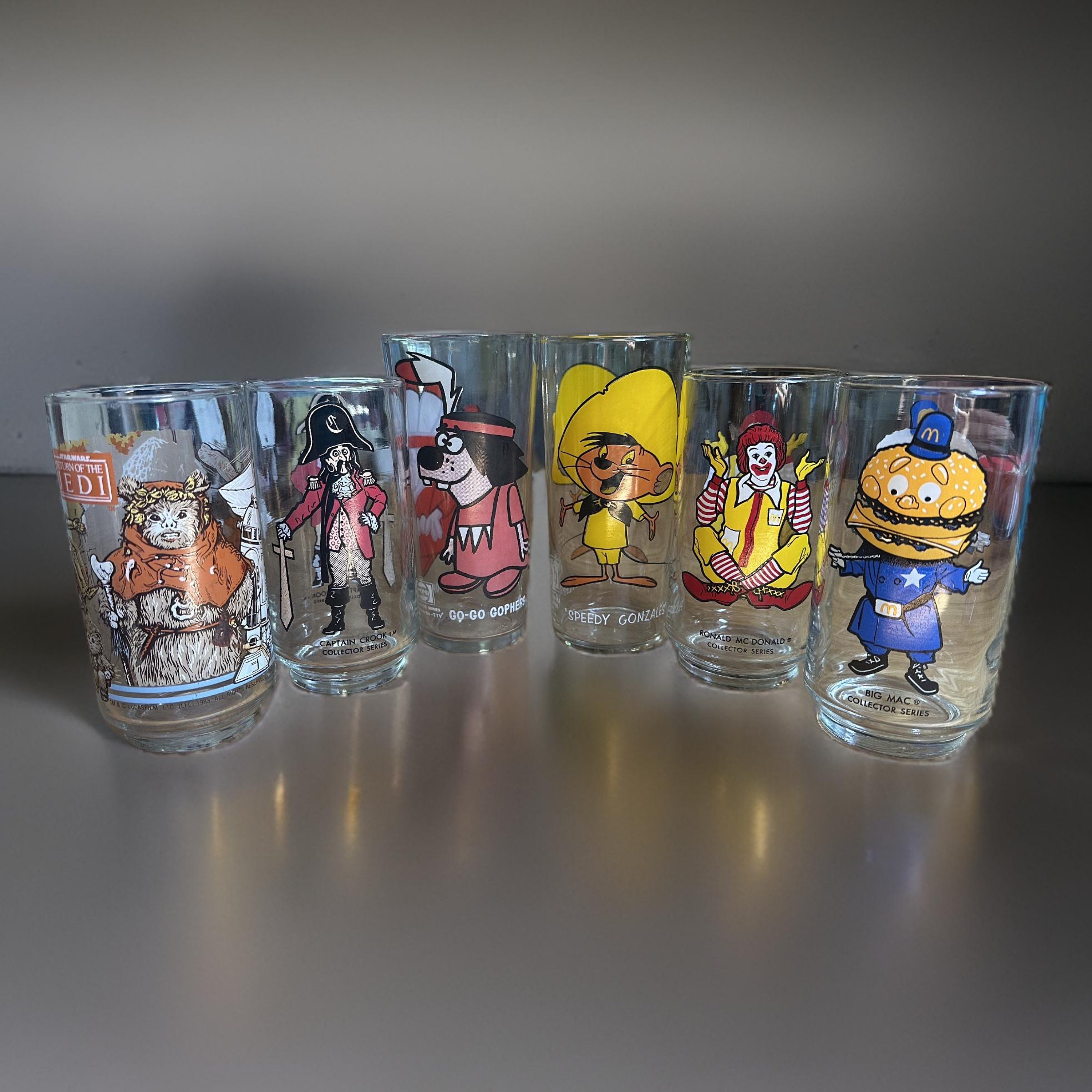 Vintage Collector’s Glass Set: Star Wars, McDonald’s, and More!