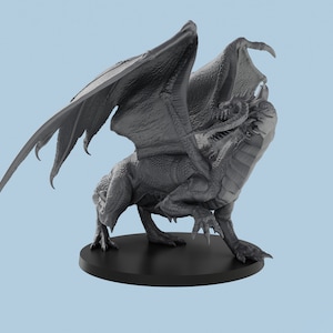 Adult Black Dragon |  3D Printed Tabletop Resin Miniatures | D&D TTRPG
