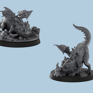 Baby Dragon | 2 Poses | 3D Printed Tabletop Miniatures | D&D TTRPG