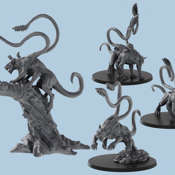 Phase Panther | 4 Poses |  3D Printed Tabletop Resin Miniatures | D&D TTRPG