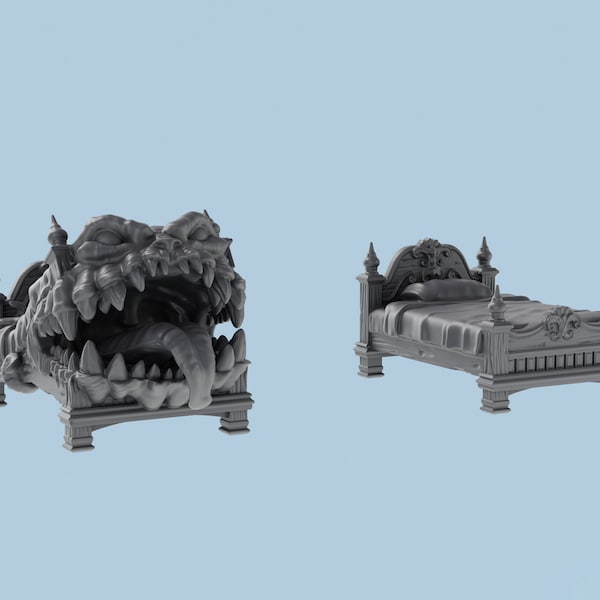 Bed Mimic Set |  3D Printed Tabletop Resin Miniatures | D&D TTRPG