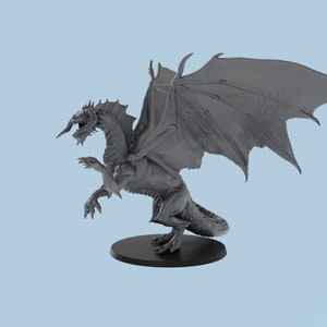 Young Black Dragon |  3D Printed Tabletop Resin Miniatures | D&D TTRPG