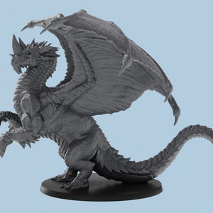 Young Blue Dragon |  3D Printed Tabletop Resin Miniatures | D&D TTRPG