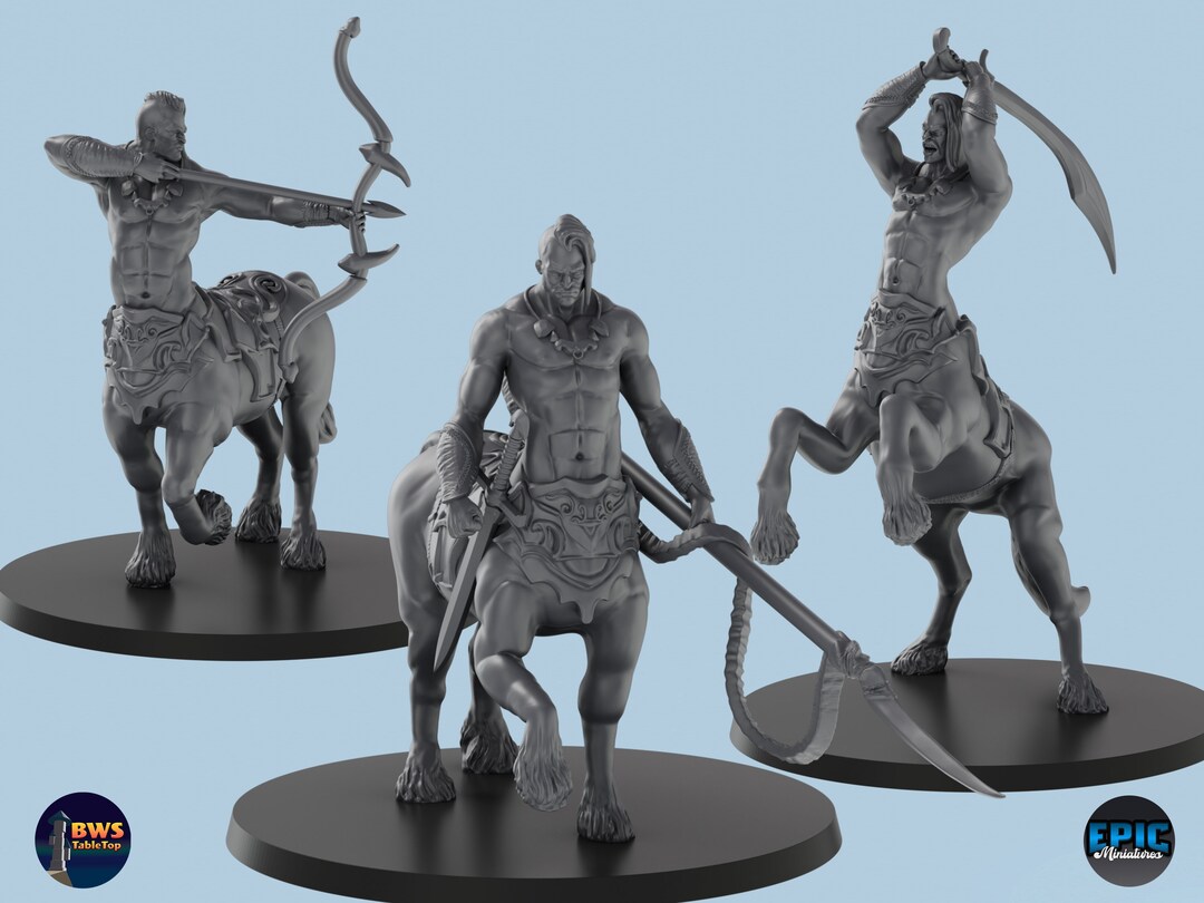 Centaur 3 Poses 3D Printed Tabletop Resin Miniatures D&D TTRPG - Etsy