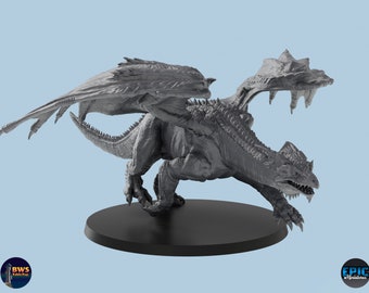 Young White Dragon |  3D Printed Tabletop Resin Miniatures | D&D TTRPG
