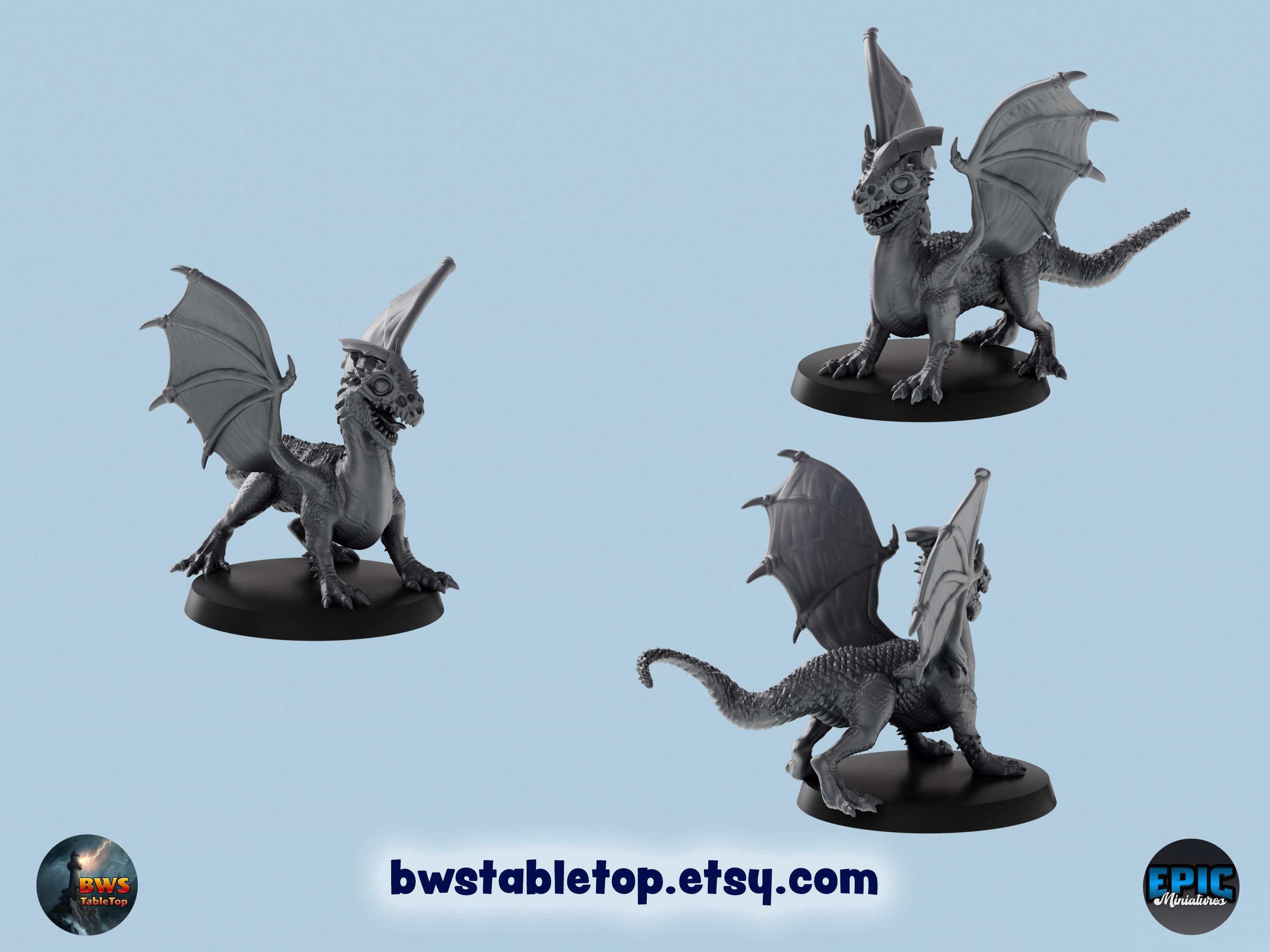 White Dragon Wyrmling | 3D Printed Tabletop Miniatures | D&D TTRPG - Etsy
