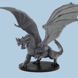 Adult Blue Dragon | 3D Printed Tabletop Resin Miniatures | D&D TTRPG