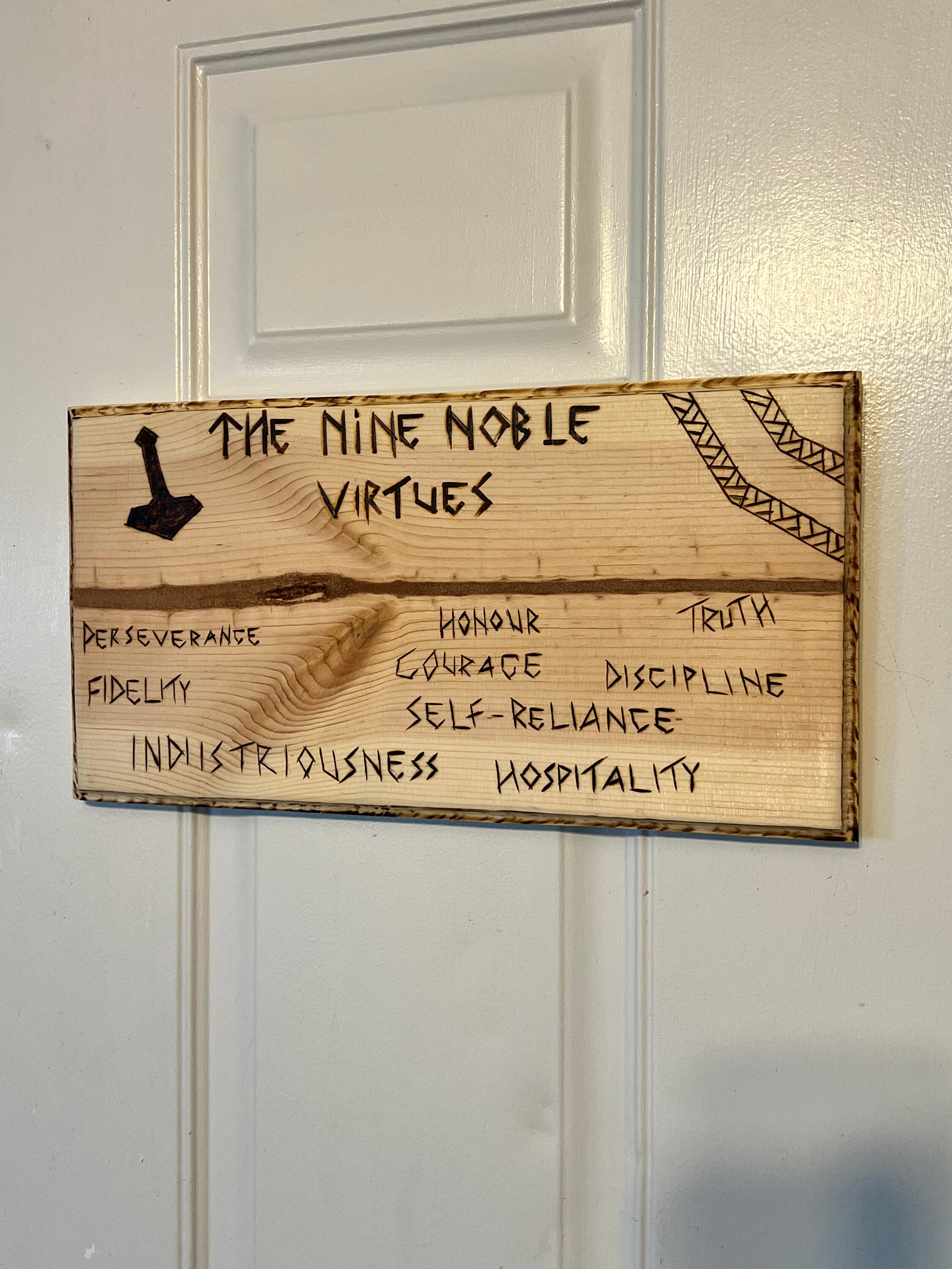 The Nine Noble Virtues of Asatru Sign - Etsy