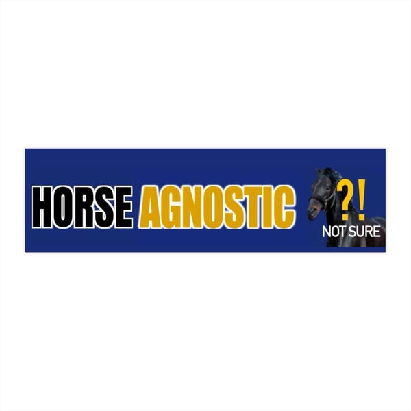 Adesivi per paraurti agnostici sui cavalli, adesivi divertenti per auto, adesivi umoristici per gli amanti dei cavalli, regali per cavalieri, accessori per auto, eccentrici