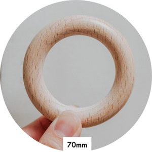 Premium 70 mm bokträring - 1 ring, högsta kvalitet, pärlmaterial Australien, naturligt rått virke DIY-makramématerial Australien