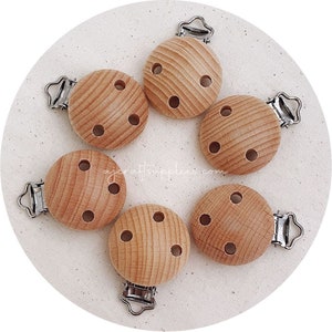 Maple Wood Pacifier Dummy Clip , Premium Quality , Craft Supplies Australia , Soother Chain Natural Timber Wooden EN Certified