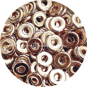 5x 25mm Flat Coin Acrylic Beads - GOLD - Top Quality Disc Saucer Beads Large Hole - Craft Supplies Australia Accent Shiny Bead Keyrings