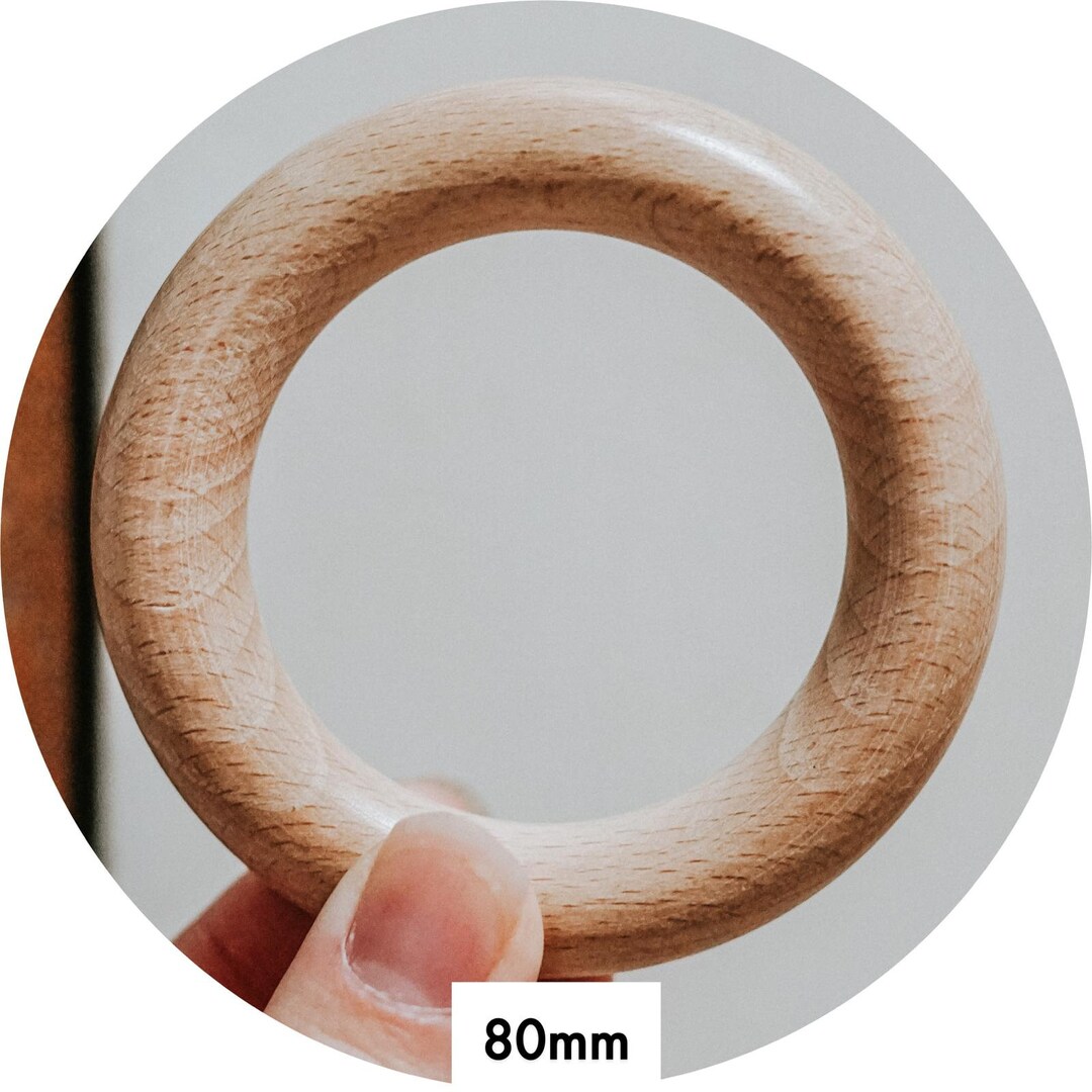 Premium 80mm Beech Wood Ring 1 Ring , Top Quality , Bead Supplies