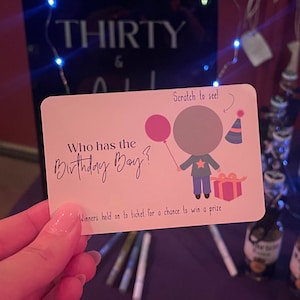 Jeu d'anniversaire à gratter